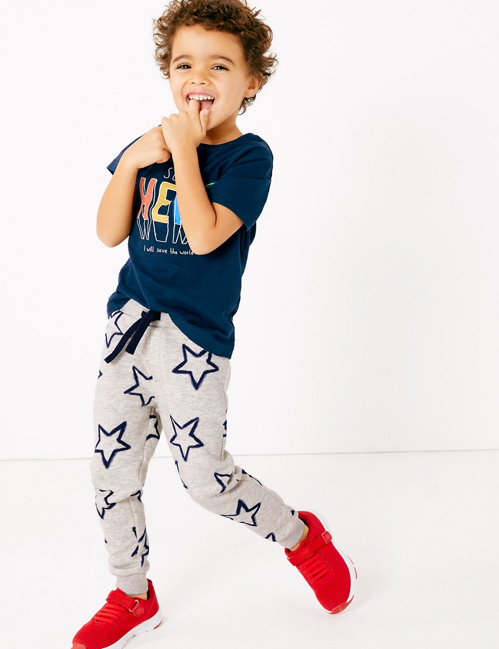Cotton Rich Star Print Joggers (2-7 Years) 3 of 5