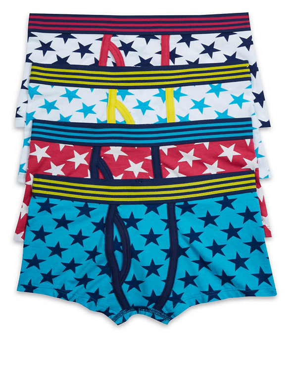 Cotton Rich Star Print Trunks (3-16 Years) Image 1 of 1