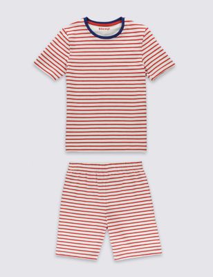 Cotton Rich Stay Soft Striped Short Pyjamas (1-16 Years) Image 2 of 4