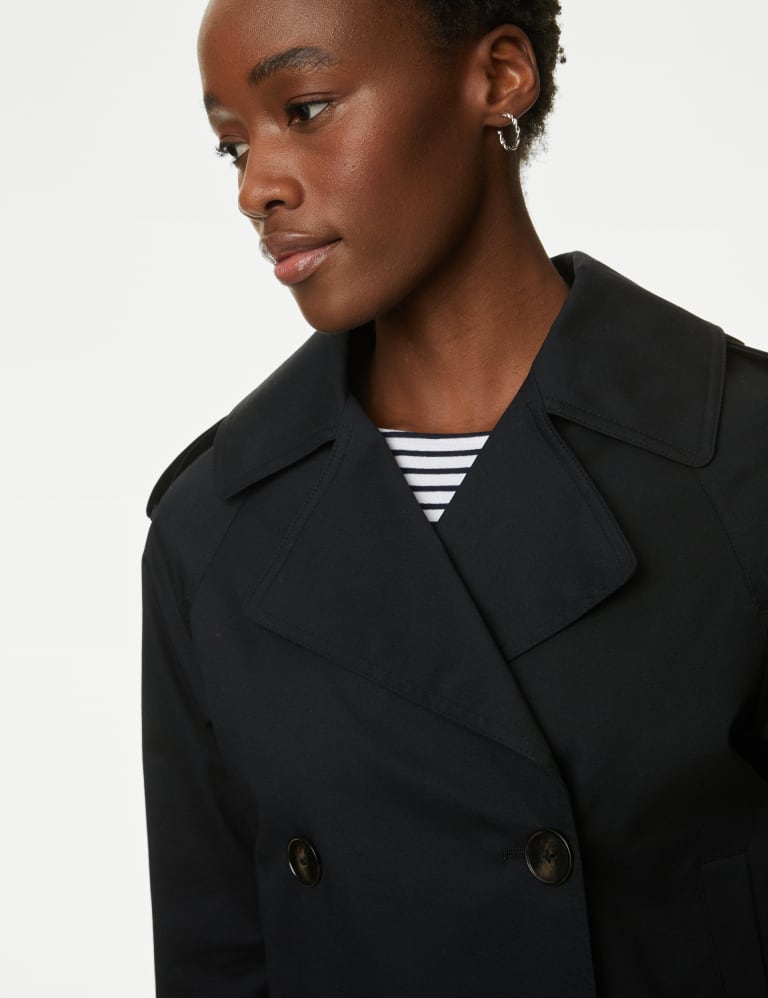 Short black trench coat women's hotsell