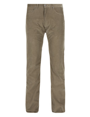 Cotton Rich Straight Fit Trousers Image 2 of 3