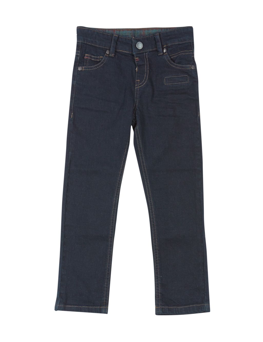 Cotton Rich Straight Leg Adjustable Waist Denim Jeans (1-7 Years) 1 of 3
