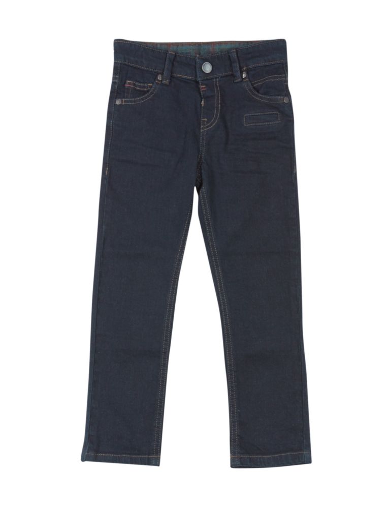 Cotton Rich Straight Leg Adjustable Waist Denim Jeans (1-7 Years) 2 of 3