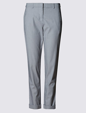 Cotton Rich Straight Leg Striped Chinos Image 2 of 3