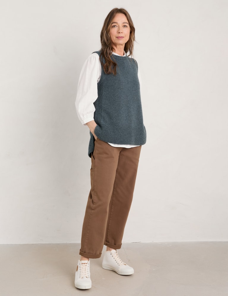 Straight leg cotton trousers ladies new arrivals