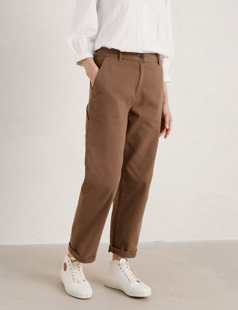 Cotton Rich Straight Leg Trousers