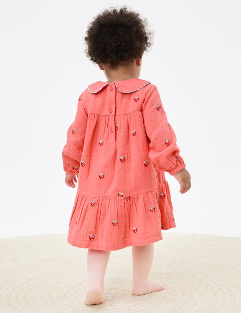Cotton Rich Strawberry Dress with Tights (0-3 Yrs) 7 of 7
