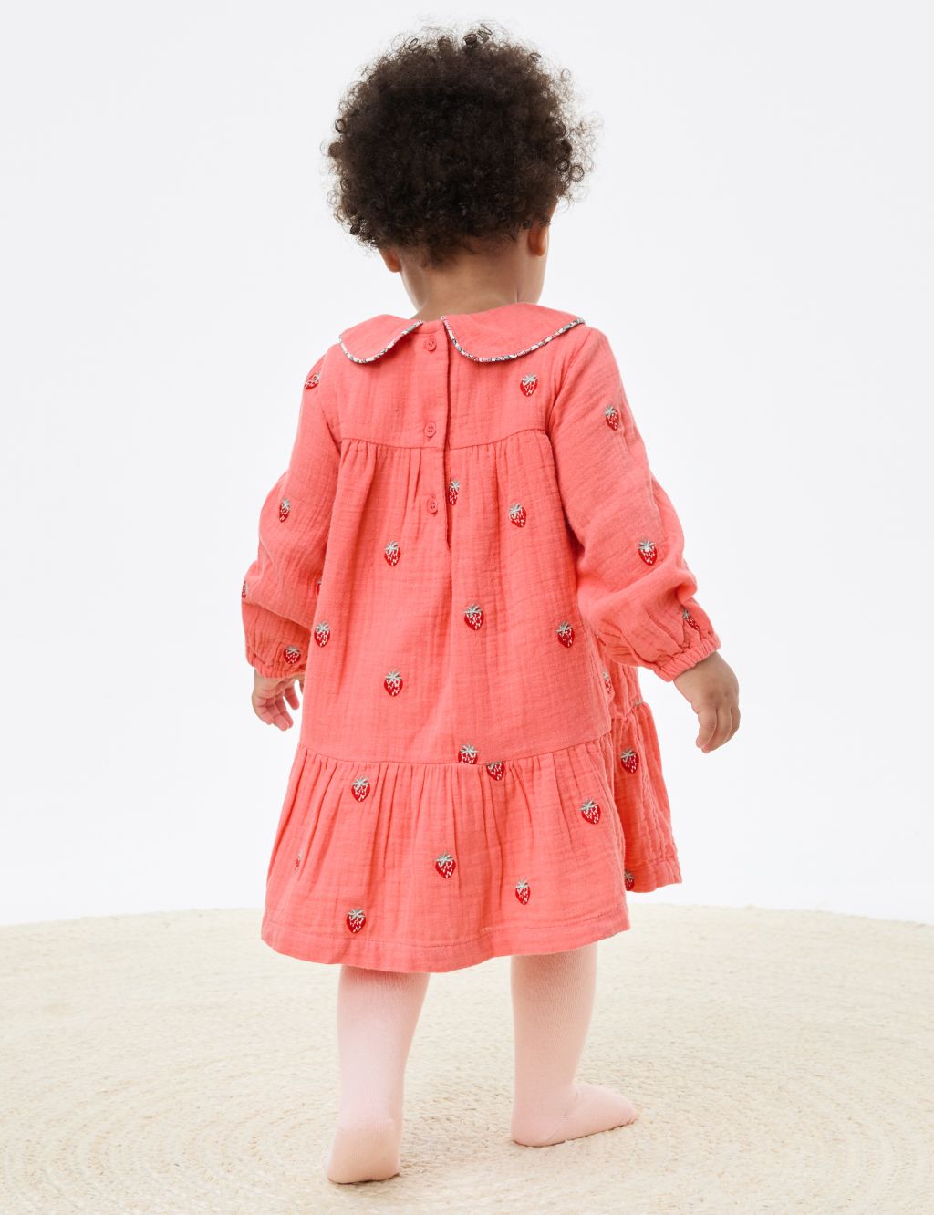 Cotton Rich Strawberry Dress with Tights (0-3 Yrs) 5 of 7