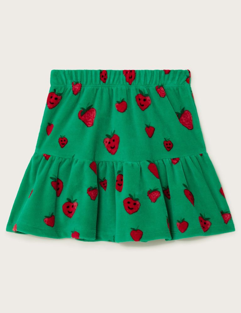 Cotton Rich Strawberry Tiered Skirt (3-13 Yrs) 1 of 3