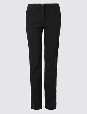Cotton Rich Stretch Straight Leg Trousers Image 2 of 7