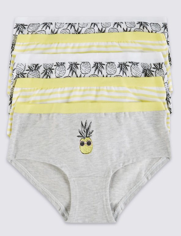 Cotton Rich Striped & Pineapple Print Shorts (6-16 Years) Image 1 of 1