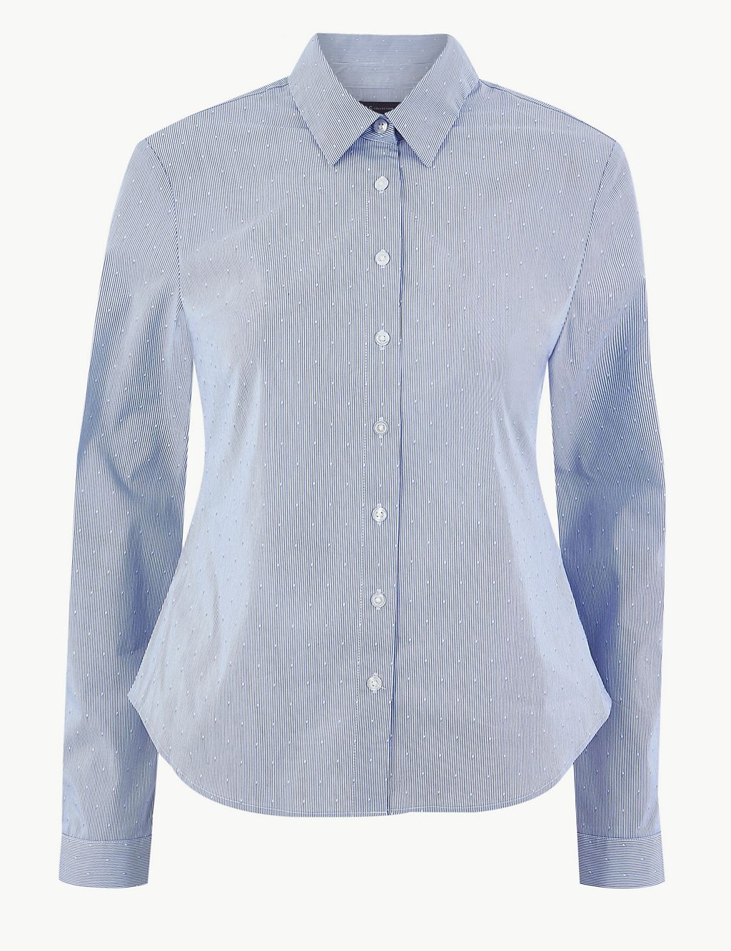 Cotton Rich Striped Button Detailed Shirt 1 of 4