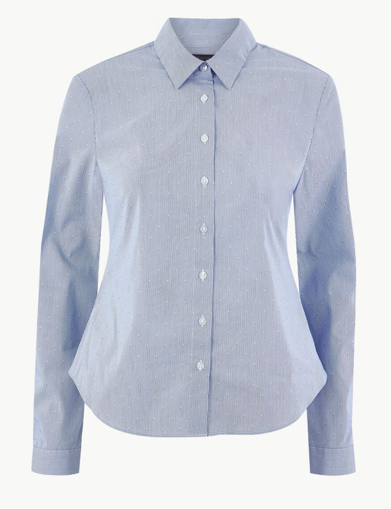 Cotton Rich Striped Button Detailed Shirt 2 of 4