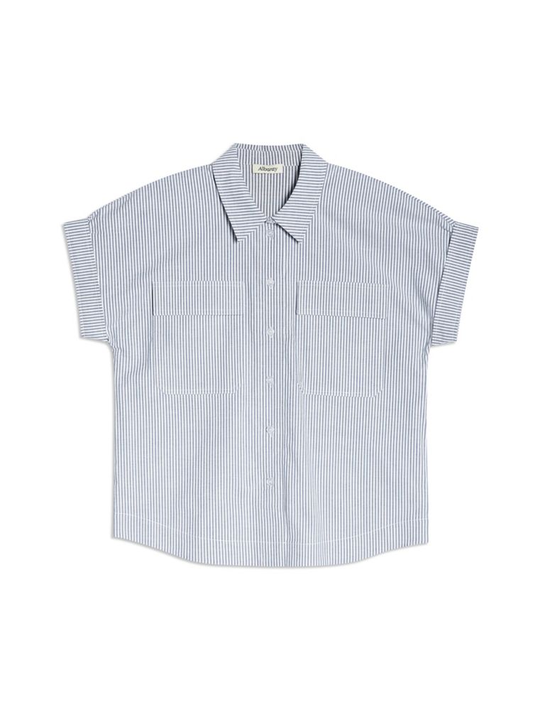 Cotton Rich Striped Collared Shirt 2 of 5