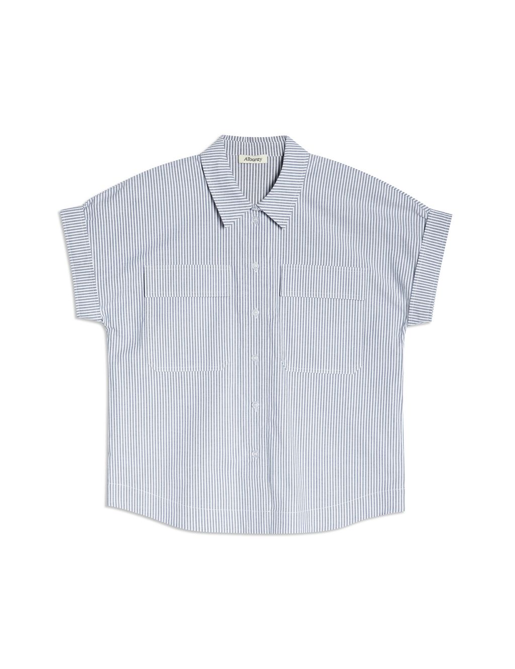 Cotton Rich Striped Collared Shirt 1 of 5