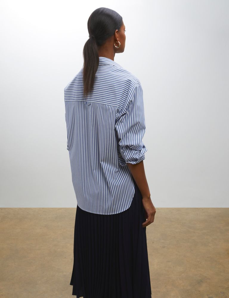 Cotton Rich Striped Collared Shirt 3 of 5