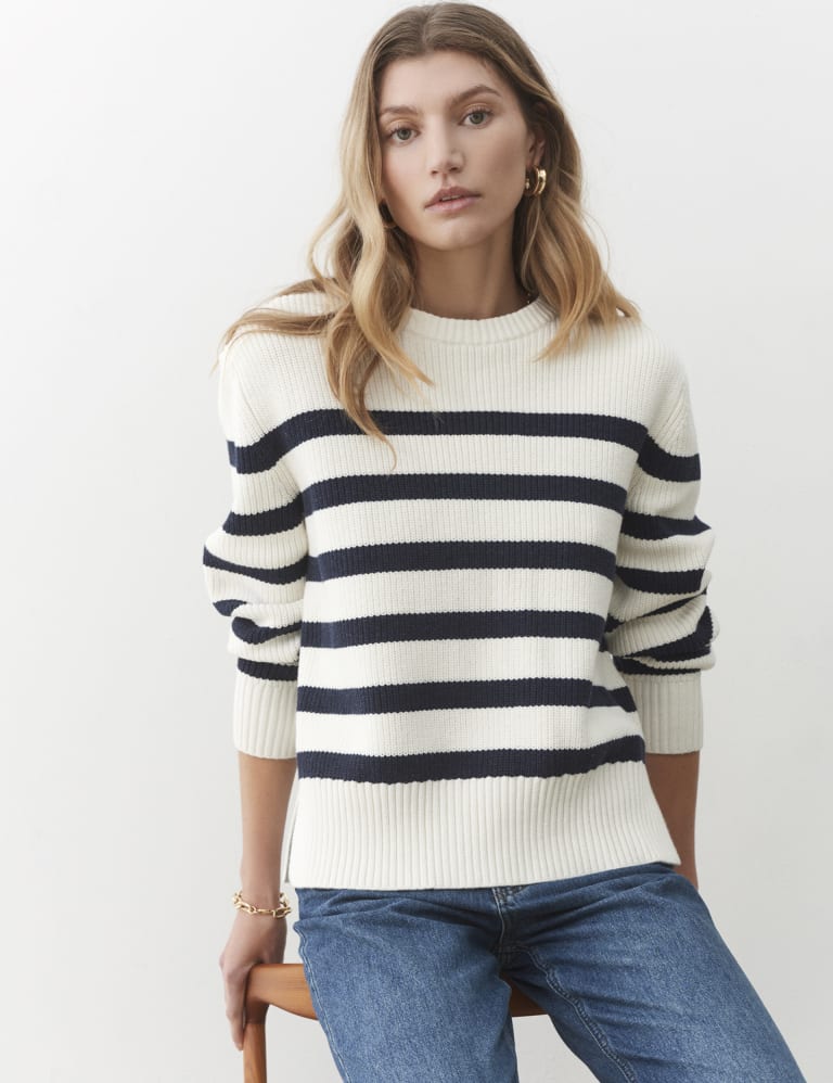 Cotton Rich Striped Crew Neck Jumper | Finery London | M&S