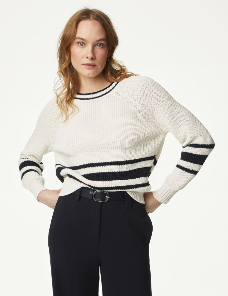 Striped online crew neck