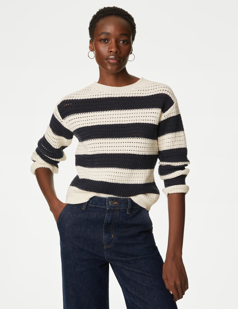 Marks and spencer striped jumper best sale