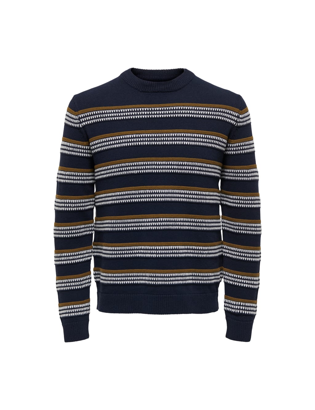 Cotton Rich Striped Crew Neck Jumper ONLY & SONS M&S