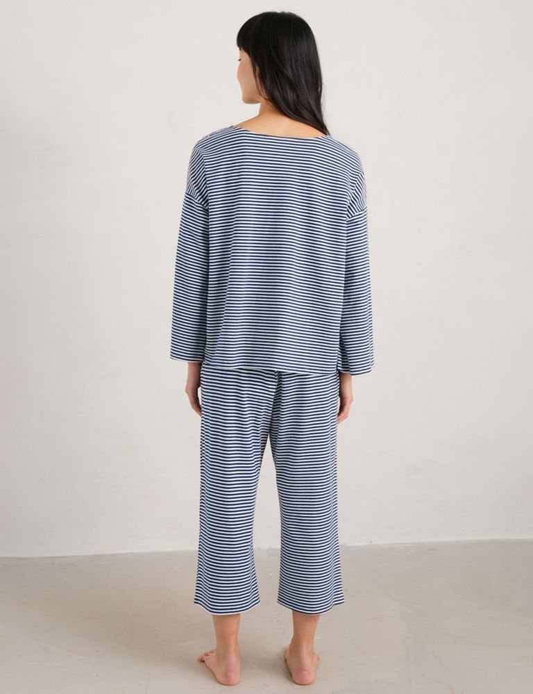 Cotton Rich Striped Cropped Pyjama Set 4 of 5
