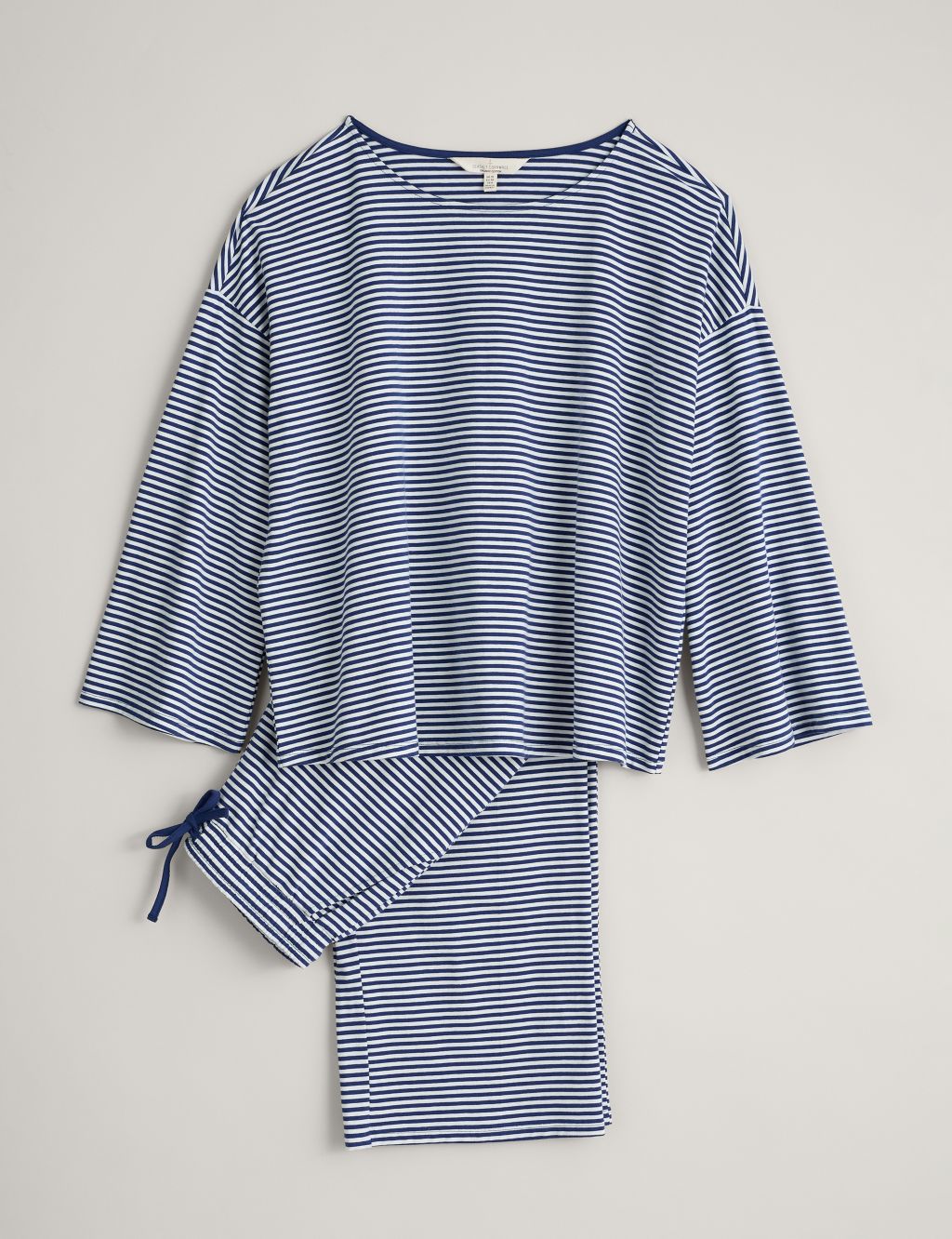 Cotton Rich Striped Cropped Pyjama Set 1 of 5