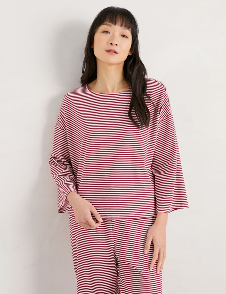 Cotton Rich Striped Cropped Pyjama Set 3 of 5
