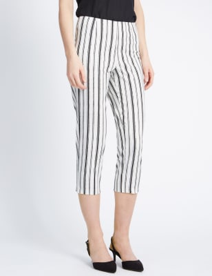 striped cropped trousers