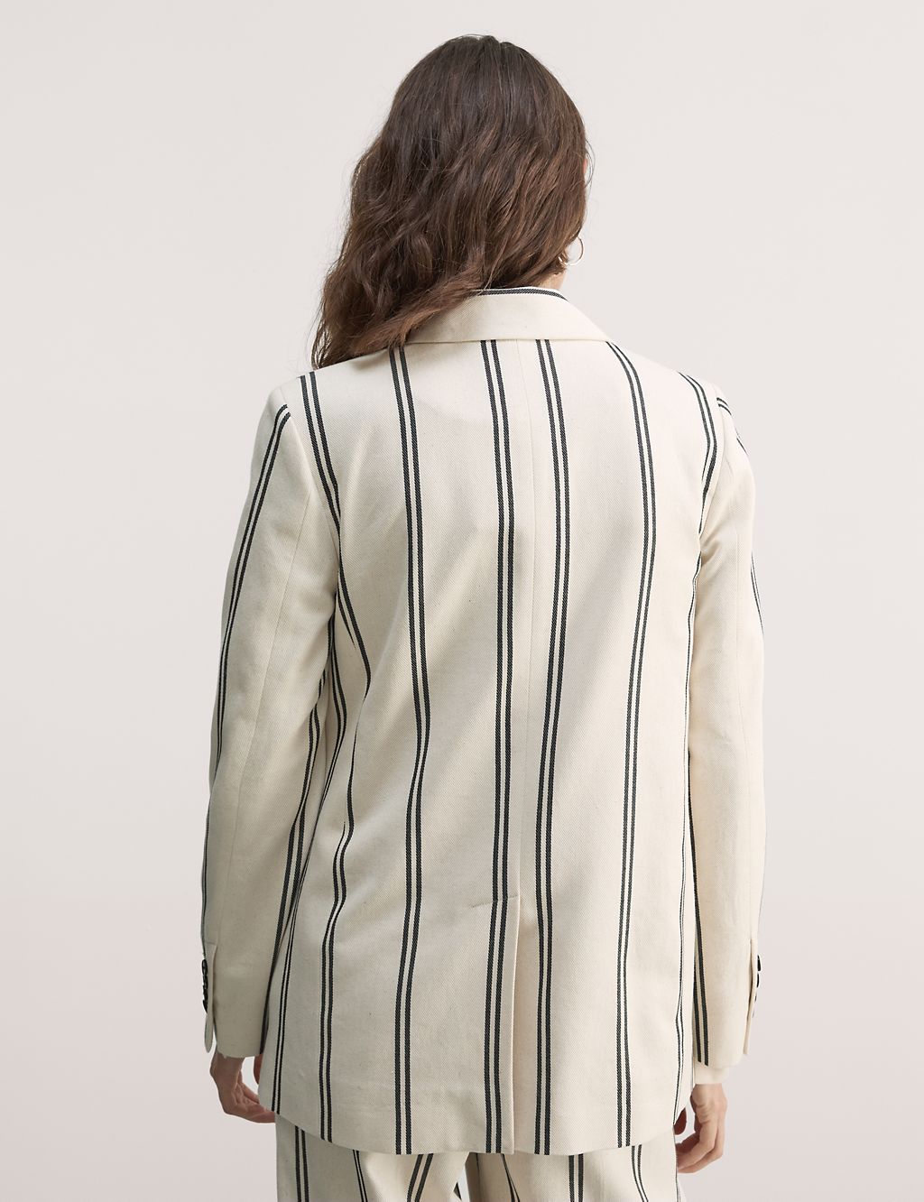 Cotton Rich Striped Double Breasted Jacket 4 of 11