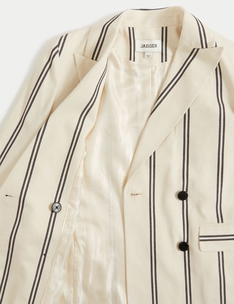 Cotton Rich Striped Double Breasted Jacket 10 of 11