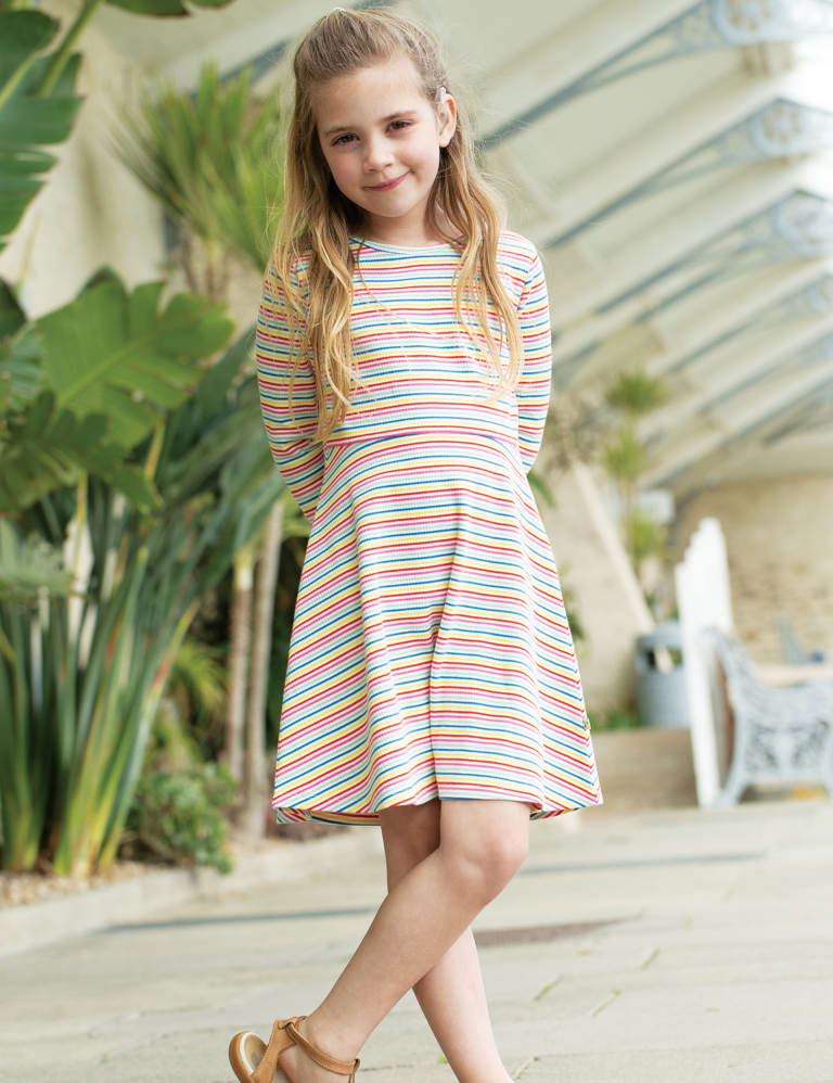 Cotton Rich Striped Dress (2-10 Yrs) 1 of 3