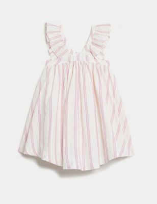 Cotton Rich Striped Dress (2-8 Yrs) Image 2 of 4