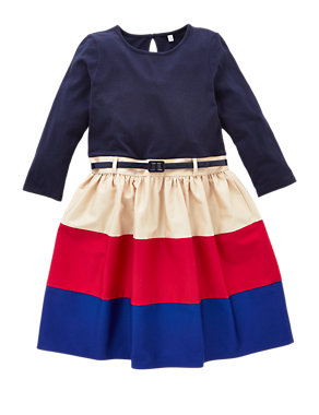 Cotton Rich Striped Dress (5-14 Years) Image 2 of 3
