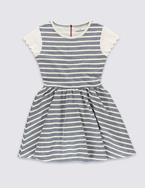 Cotton Rich Striped Dress (5-14 Years) Image 2 of 3