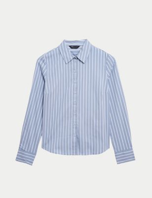 Cotton Rich Striped Fitted Shirt Image 2 of 6