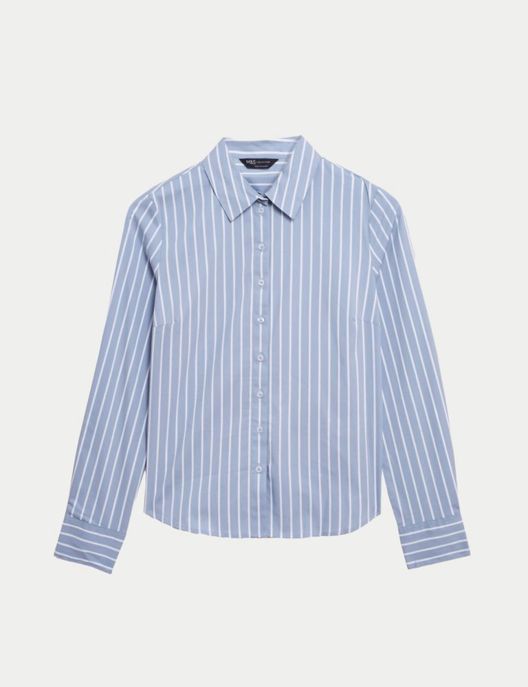 Cotton Rich Striped Fitted Shirt 2 of 6