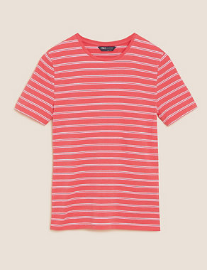 Cotton Rich Striped Fitted T-Shirt Image 2 of 5