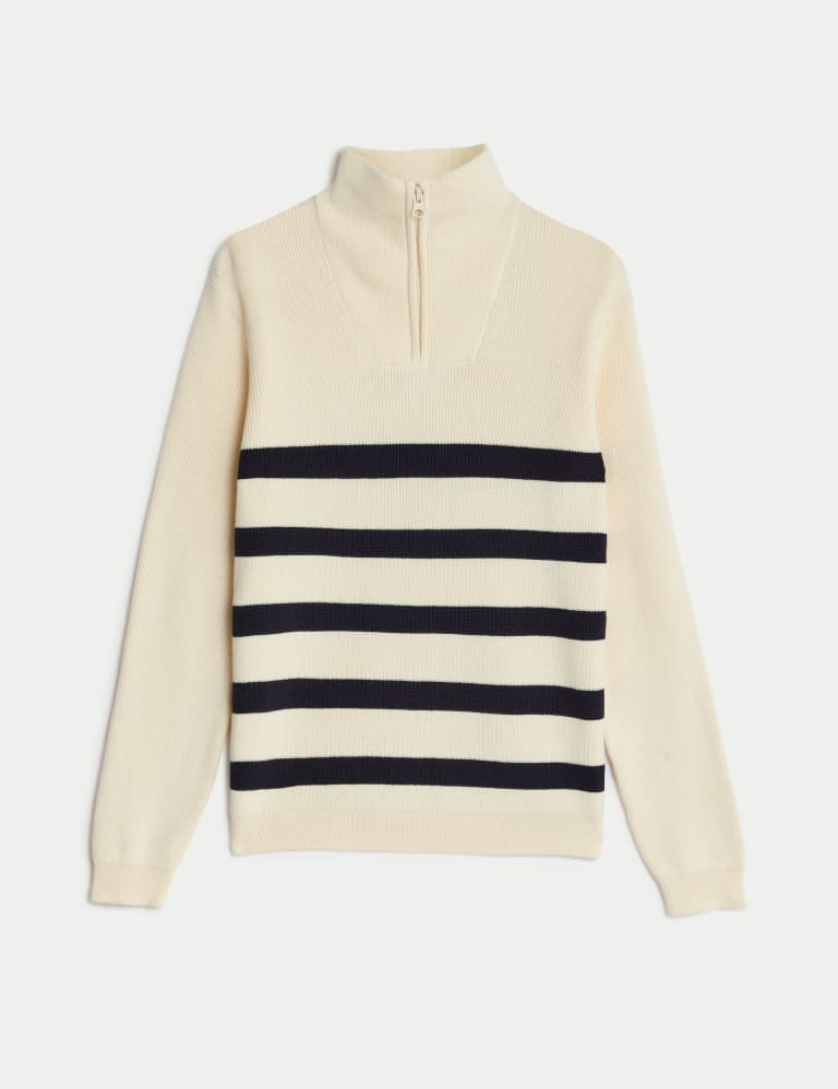 Cotton Rich Striped Half Zip Jumper (6-16 Yrs) | M&S Collection | M&S