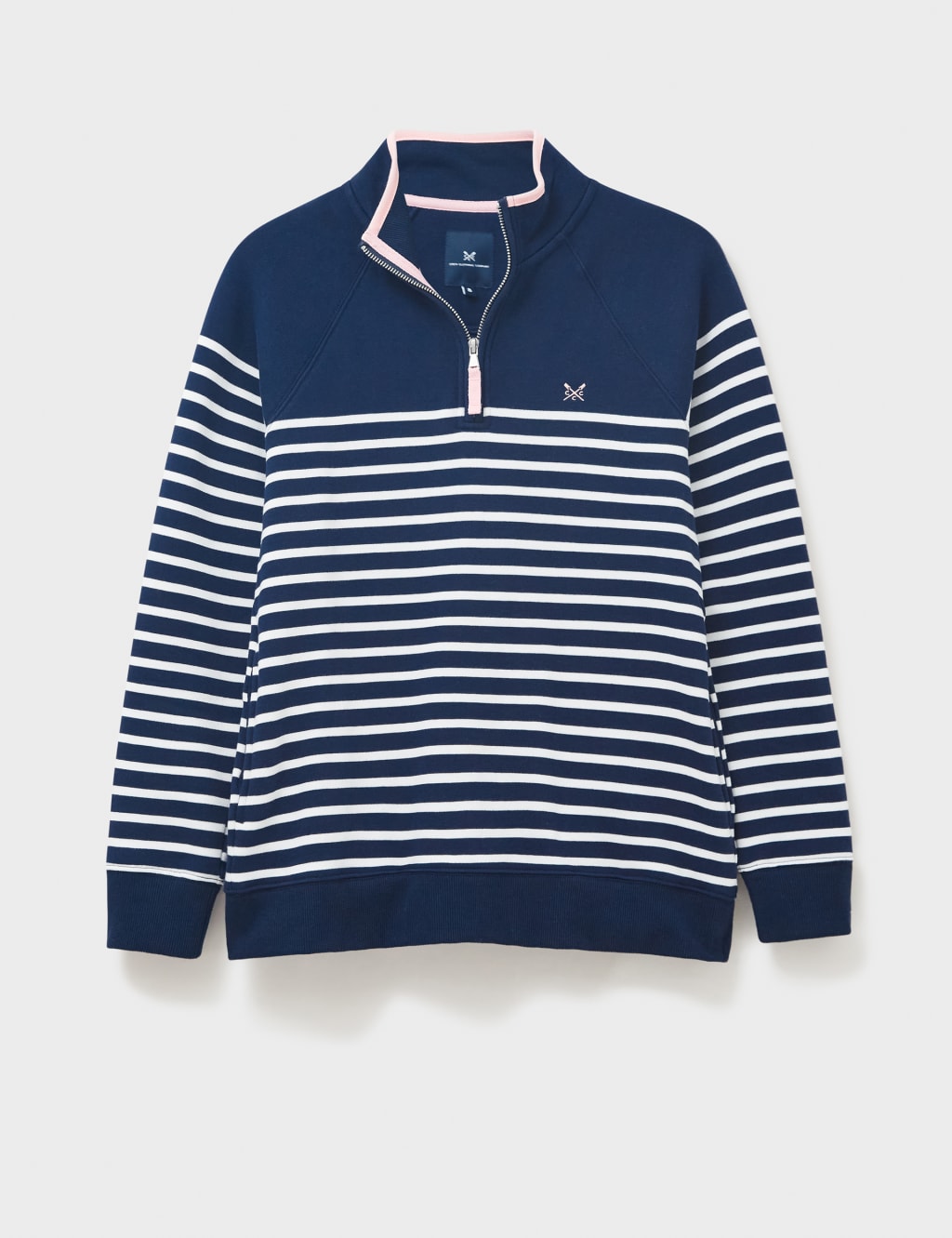 Cotton Rich Striped Half Zip Sweatshirt 1 of 5