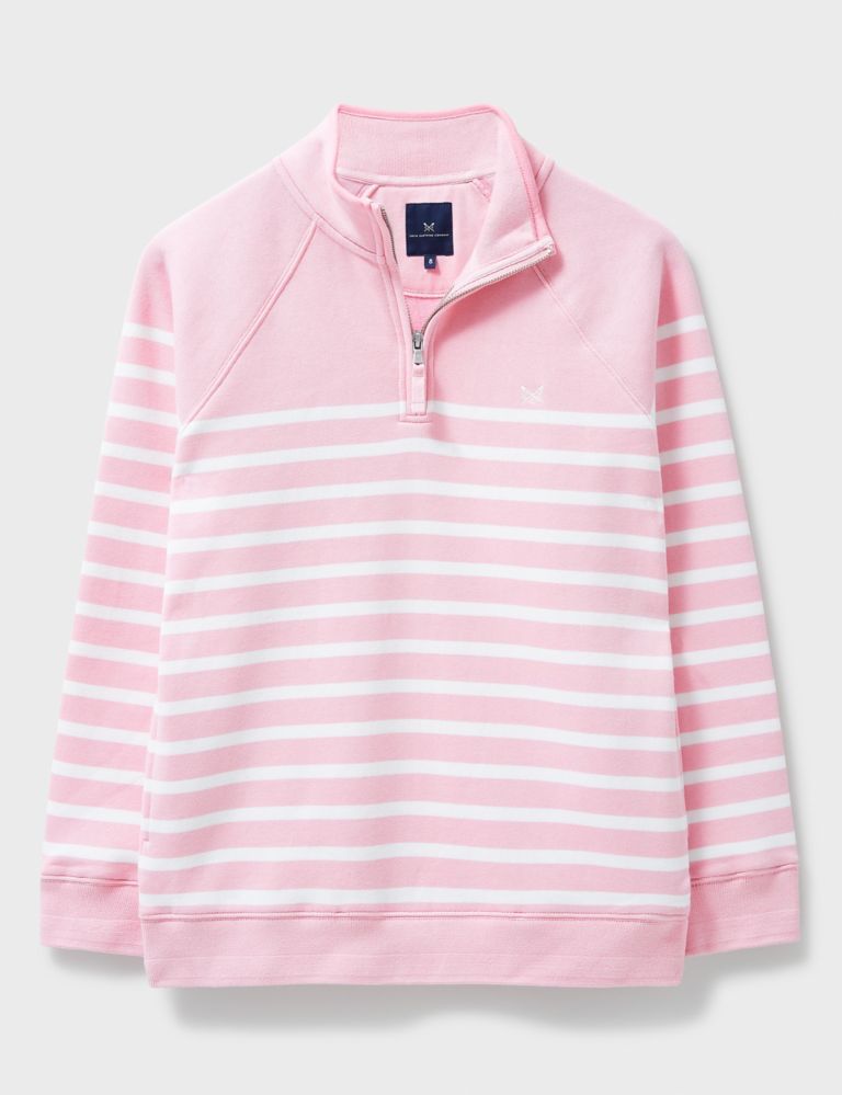Cotton Rich Striped Half Zip Sweatshirt 2 of 5