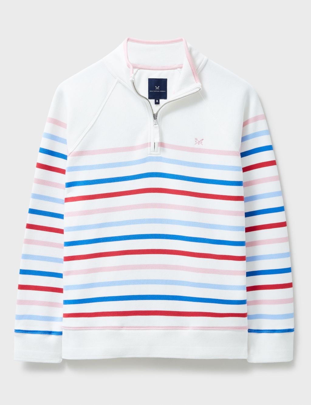 Cotton Rich Striped Half Zip Sweatshirt 1 of 5