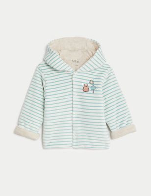 Cotton Rich Striped Hooded Jacket (7lbs-1 Yrs) Image 2 of 4