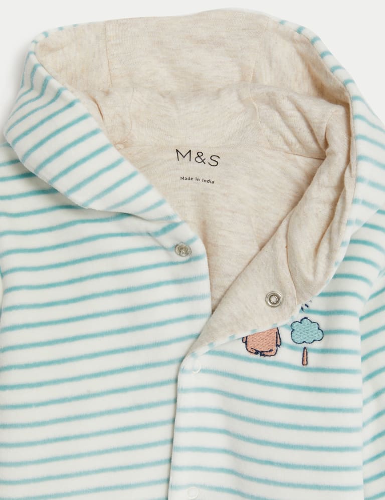 Cotton Rich Striped Hooded Jacket 7lbs 1 Yrs