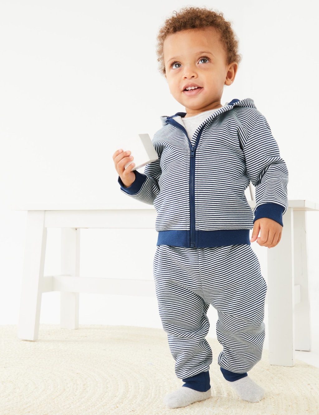 Cotton Rich Striped Joggers (0-3 Yrs) 3 of 5