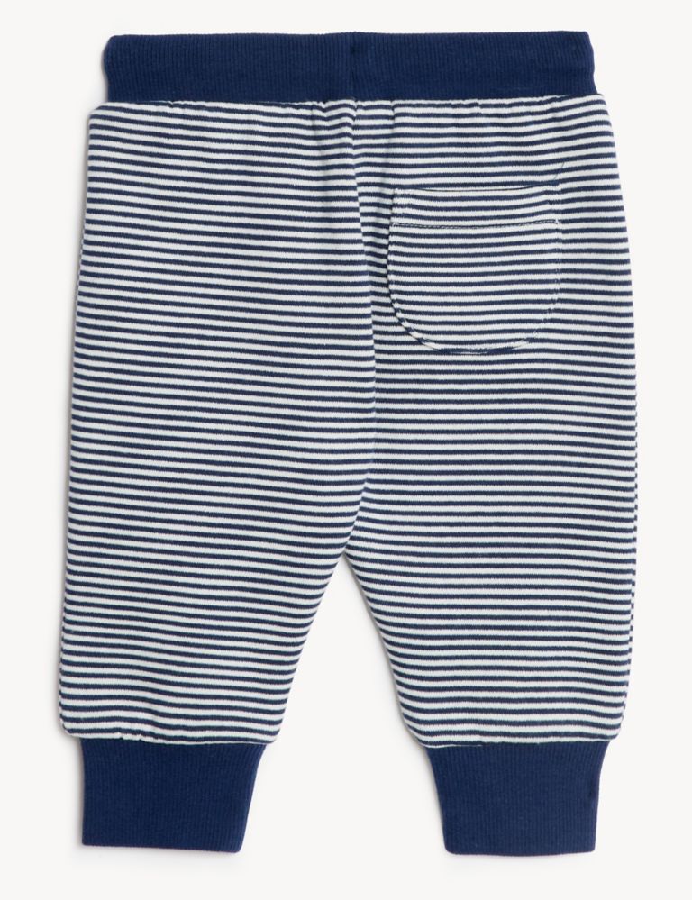 Cotton Rich Striped Joggers (0-3 Yrs) 3 of 5