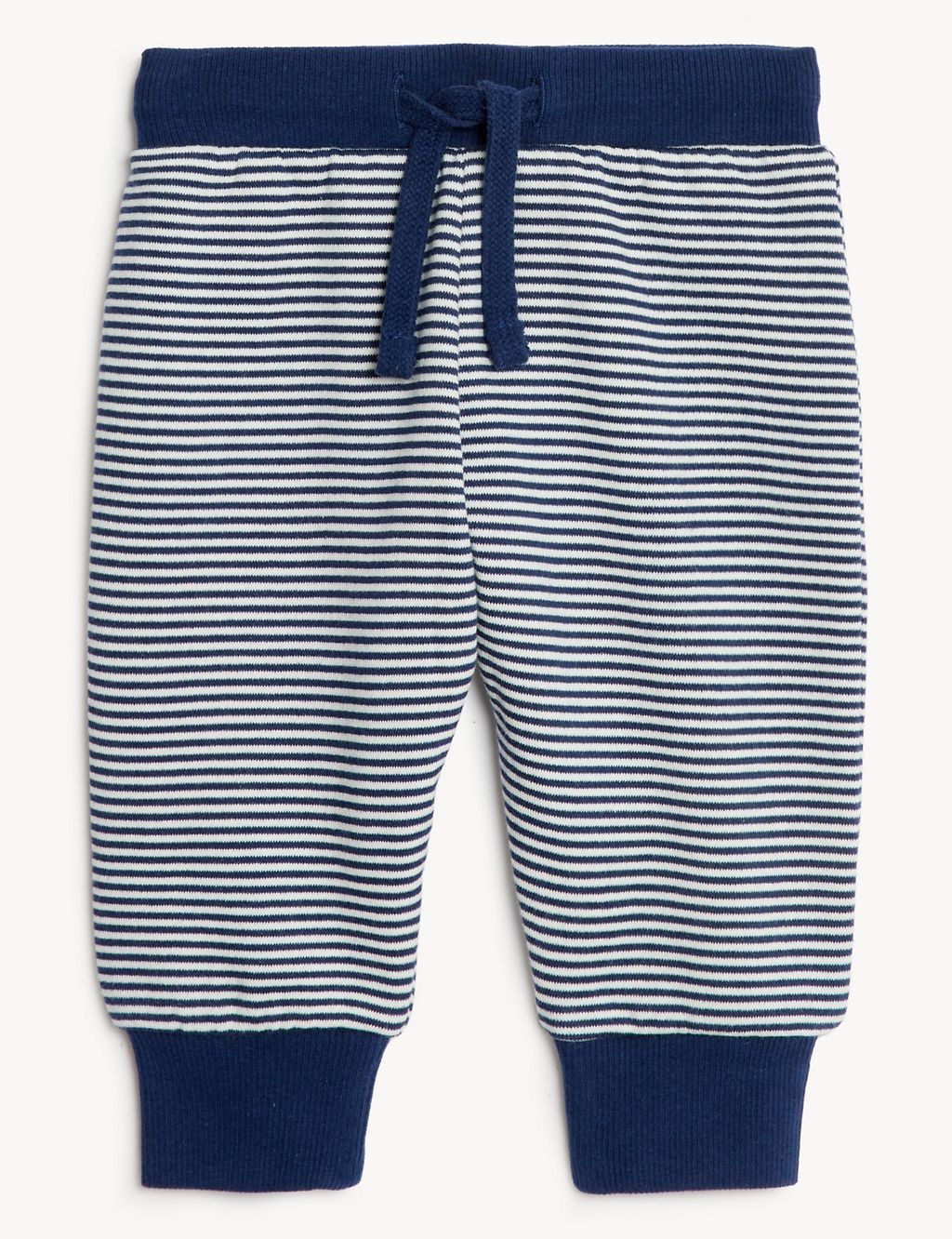 Cotton Rich Striped Joggers (0-3 Yrs) 1 of 5