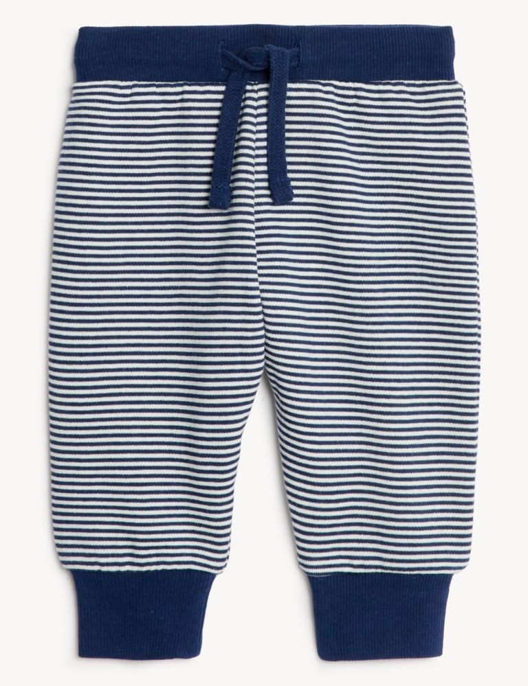 Cotton Rich Striped Joggers (0-3 Yrs) 2 of 5