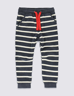 Cotton Rich Striped Joggers (1-7 Years) Image 2 of 3