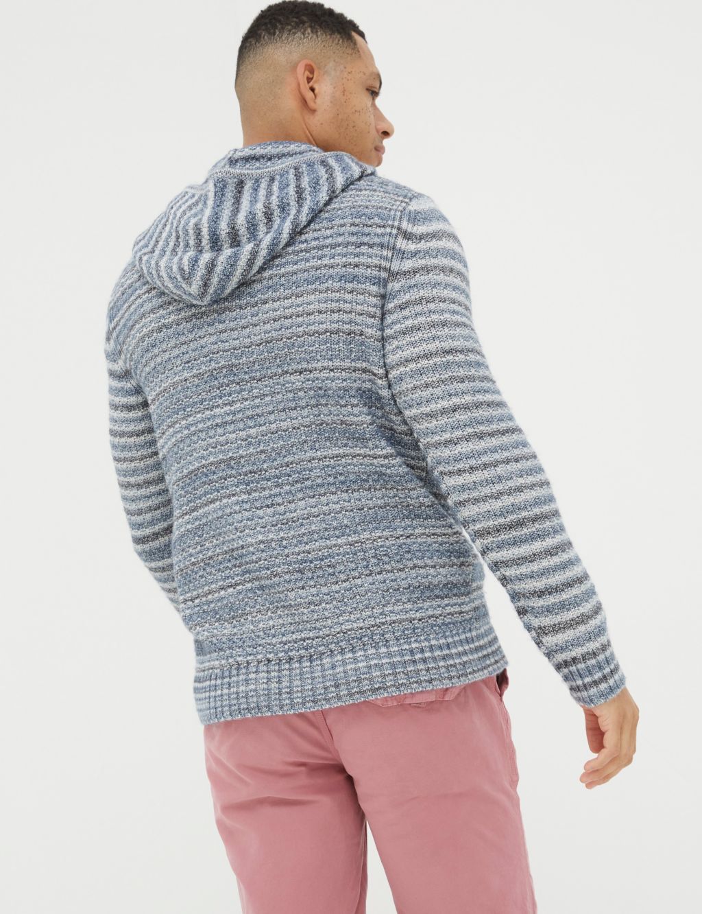 Cotton Rich Striped Knitted Hoodie 2 of 5