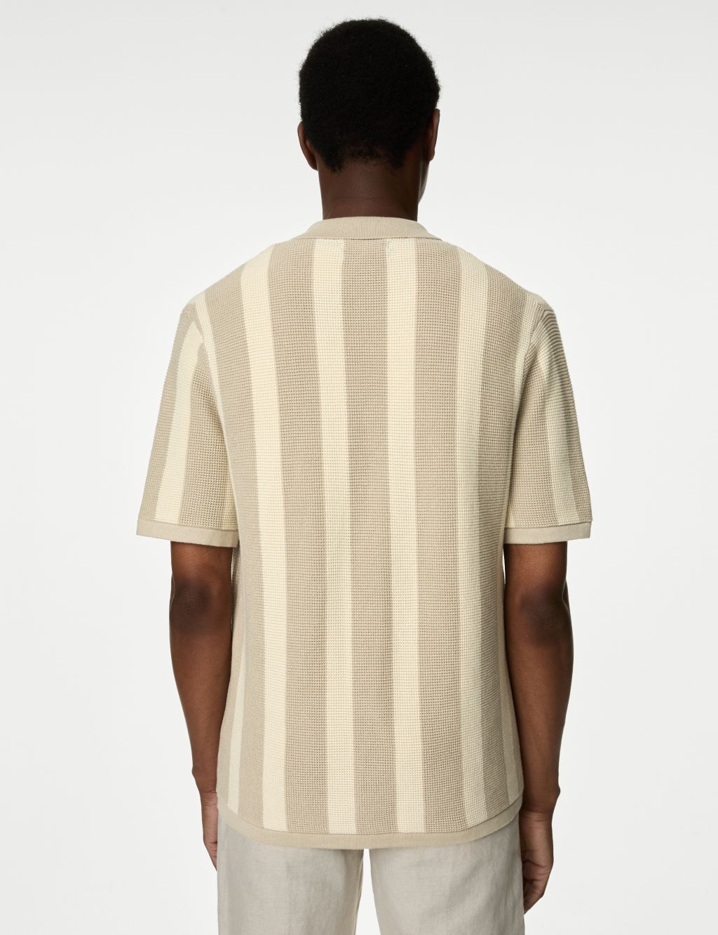 Cotton Rich Striped Knitted Polo Shirt 4 of 7